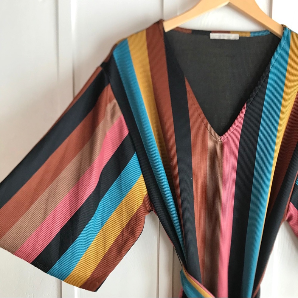 Zara Striped Multicolor Midi Dress - Picture 4 of 10